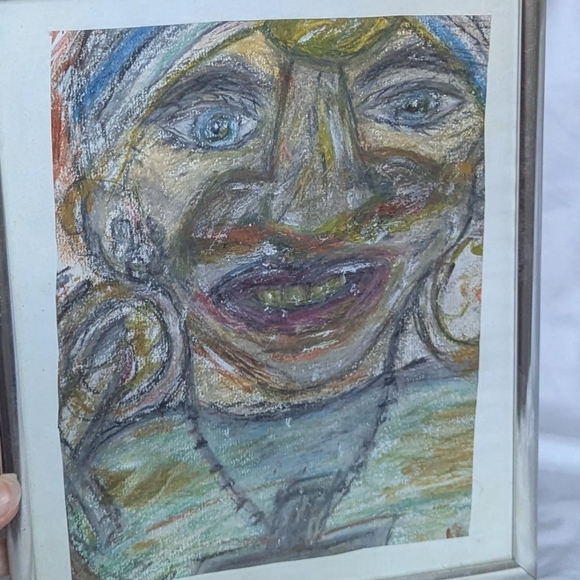 Vintage Framed Abstract Unsigned Original Portrait - Picture 3 of 6